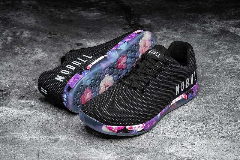 Black Nobull Space Floral Women's Trainers | CA S1910G